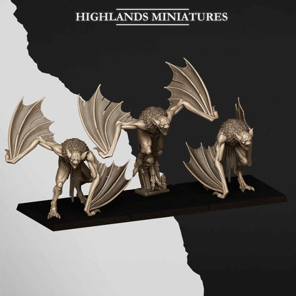 Crypt Bats | Transilvanya The Fallen Realm | Highlands Miniatures | 32mm Scale Resin Tabletop RPG Figures for Roleplaying and Wargaming
