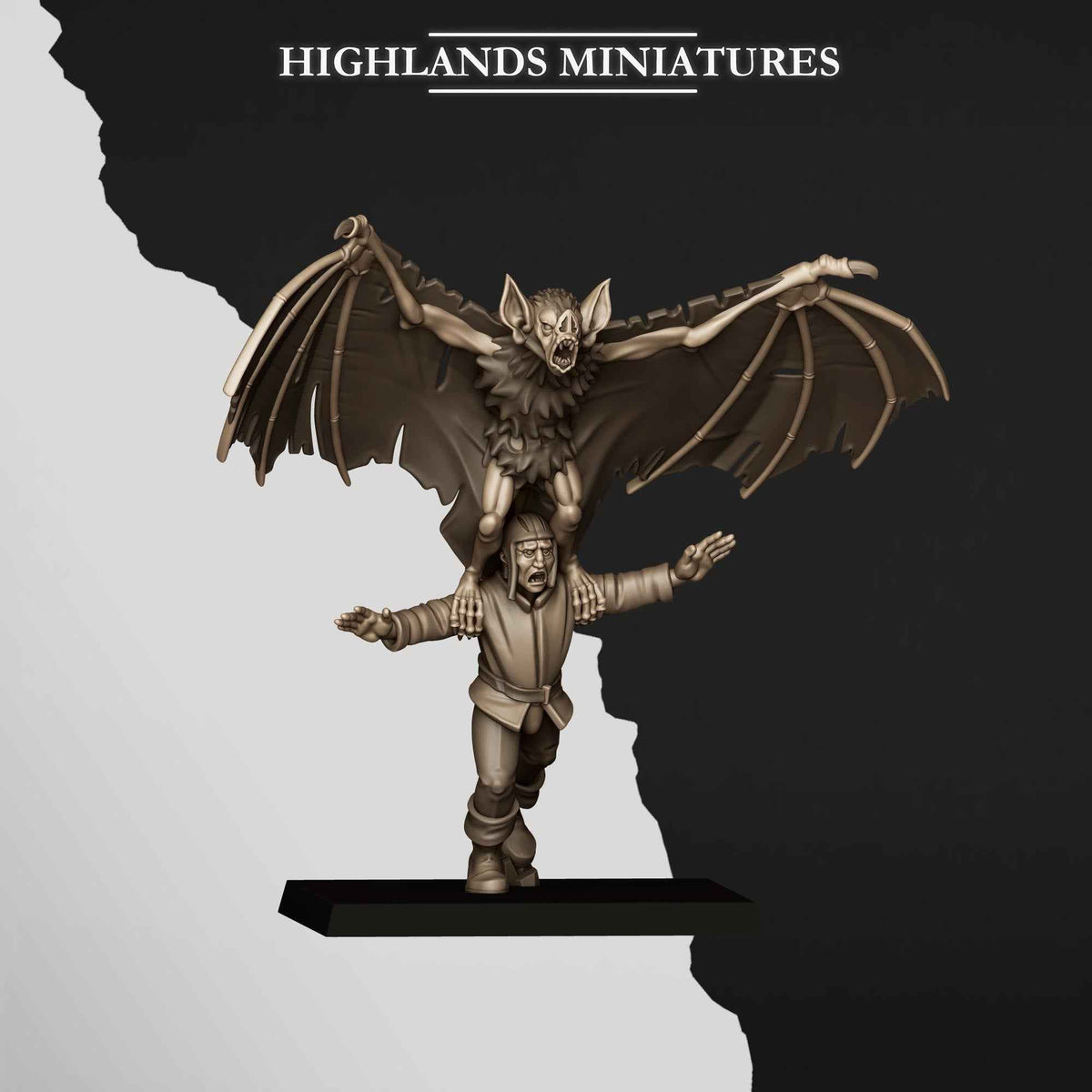 Giant Bats | Transilvanya The Fallen Realm | Highlands Miniatures | 32mm Scale Resin Tabletop RPG Figures for Roleplaying and Wargaming