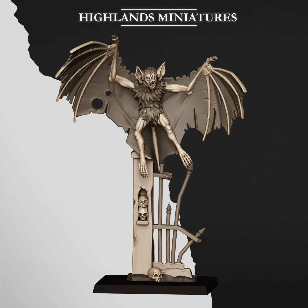 Giant Bats | Transilvanya The Fallen Realm | Highlands Miniatures | 32mm Scale Resin Tabletop RPG Figures for Roleplaying and Wargaming