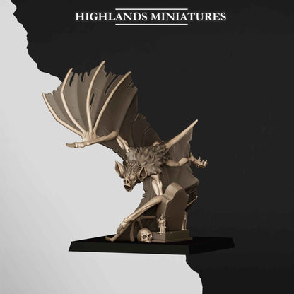 Giant Bats | Transilvanya The Fallen Realm | Highlands Miniatures | 32mm Scale Resin Tabletop RPG Figures for Roleplaying and Wargaming