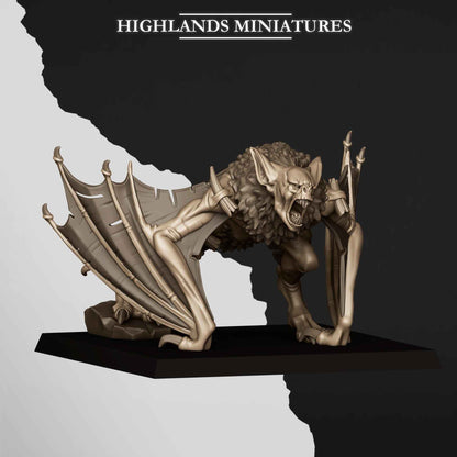 Pit Bat | Transilvanya The Fallen Realm | Highlands Miniatures | 32mm Scale Resin Tabletop RPG Figures for Roleplaying and Wargaming