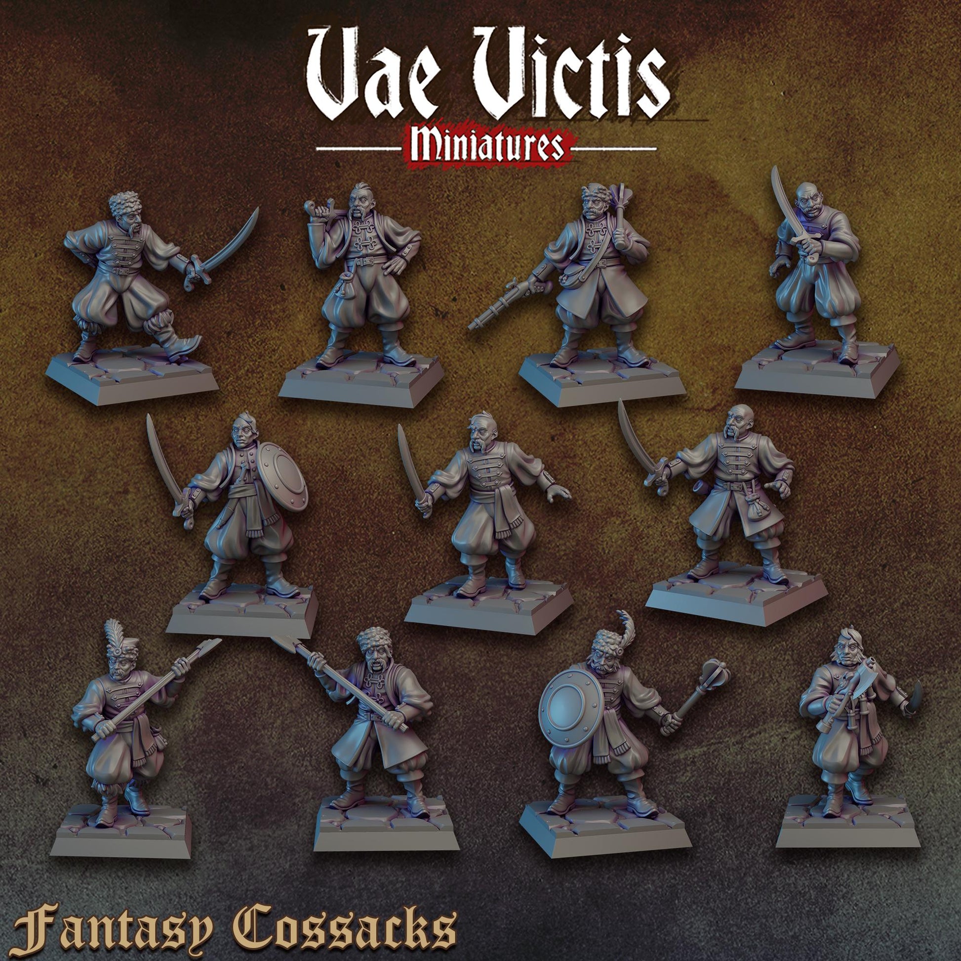 Fantasy Cossacks | Vae Victis Miniatures | 32mm Scale Resin Printed Tabletop RPG Figures for Tabletop Roleplaying or Wargaming
