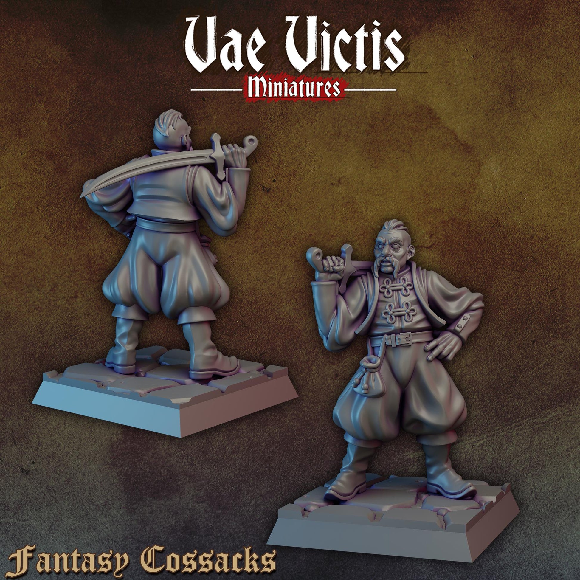 Fantasy Cossacks | Vae Victis Miniatures | 32mm Scale Resin Printed Tabletop RPG Figures for Tabletop Roleplaying or Wargaming
